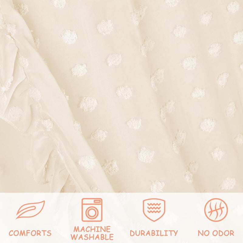 jiangcha Princess Bed Canopy for Girls - Crib Canopy for Bed - Mosquito Net for Bed, Kids Bed Canopy with Princess Room Decor for Girls Bedroom,Children's Reading Room Decor (Beige) - Image 3